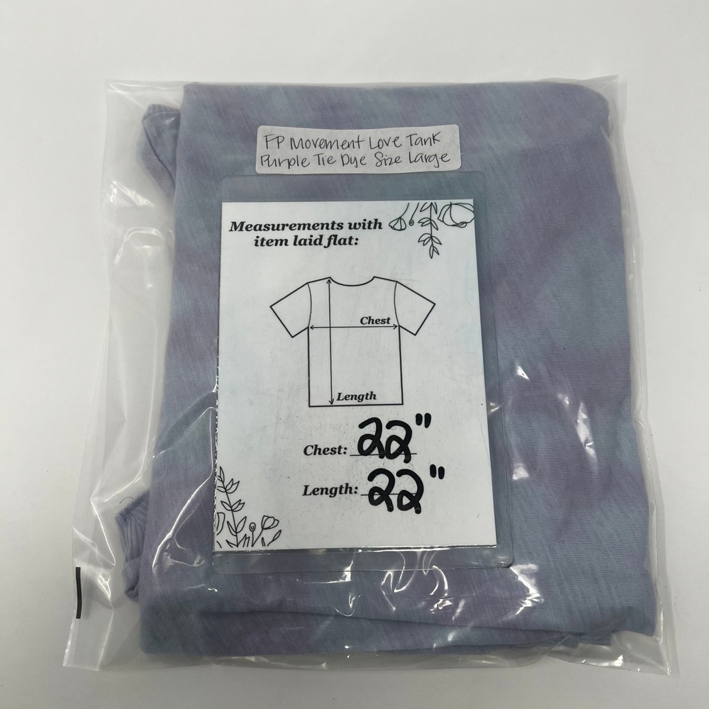 Free People FP Movement Love Tank Purple Tie Dye Muscle Crop Top Large - Picture 7 of 7